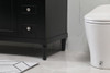 Elegant Decor VF31848BK-BS 48 inch single bathroom vanity in black with backsplash