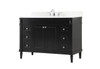 Elegant Decor VF31848BK-BS 48 inch single bathroom vanity in black with backsplash