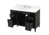 Elegant Decor VF31848BK-BS 48 inch single bathroom vanity in black with backsplash