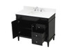 Elegant Decor VF31842BK-BS 42 inch single bathroom vanity in black with backsplash