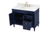 Elegant Decor VF31842BL-BS 42 inch single bathroom vanity in blue with backsplash
