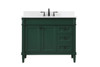 Elegant Decor VF31842GN-BS 42 inch single bathroom vanity in green with backsplash