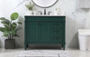 Elegant Decor VF31842GN-BS 42 inch single bathroom vanity in green with backsplash