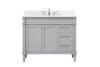 Elegant Decor VF31842GR-BS 42 inch single bathroom vanity in grey with backsplash
