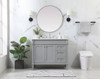 Elegant Decor VF31842GR-BS 42 inch single bathroom vanity in grey with backsplash