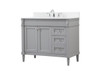 Elegant Decor VF31842GR-BS 42 inch single bathroom vanity in grey with backsplash