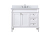 Elegant Decor VF31842WH-BS 42 inch single bathroom vanity in white with backsplash