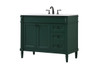 Elegant Decor VF31842GN 42 inch single bathroom vanity in green