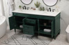 Elegant Decor VF31872DGN 72 inch double bathroom vanity in green Elegant Decor VF31872DGN 72 inch double bathroom vanity in green