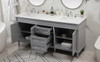 Elegant Decor VF31872DGR 72 inch double bathroom vanity in grey Elegant Decor VF31872DGR 72 inch double bathroom vanity in grey