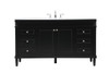 Elegant Decor VF31860BK 60 inch single bathroom vanity in black Elegant Decor VF31860BK 60 inch single bathroom vanity in black