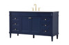 Elegant Decor VF31860BL 60 inch single bathroom vanity in blue