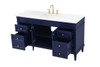 Elegant Decor VF31860BL 60 inch single bathroom vanity in blue Elegant Decor VF31860BL 60 inch single bathroom vanity in blue