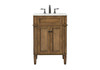 Elegant Decor VF12524DW 24 inch single bathroom vanity in driftwood