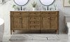 Elegant Decor VF12572DDW 72 inch double bathroom vanity in driftwood