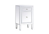 Elegant Decor MF72035WH 18 inch mirrored nightstand in white