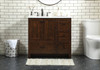 Elegant Decor VF2836EX-BS 36 inch single bathroom vanity in expresso with backsplash