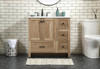 Elegant Decor VF2836NT-BS 36 inch single bathroom vanity in natural oak with backsplash