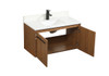 Elegant Decor VF44536WB-BS 36 inch single bathroom vanity in walnut brown with backsplash