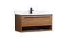 Elegant Decor VF43540WB-BS 40 inch single bathroom vanity in walnut brown with backsplash