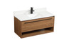 Elegant Decor VF43540WB-BS 40 inch single bathroom vanity in walnut brown with backsplash