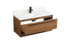 Elegant Decor VF43540WB-BS 40 inch single bathroom vanity in walnut brown with backsplash