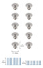 Elegant Decor KB2006-NK-10PK Minu 1.3" Diameter Brushed Nickel Mushroom Knob Multipack (Set of 10)