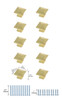 Elegant Decor KB2025-GD-10PK Cecil 1.3" Brushed Gold Square Knob Multipack (Set of 10)