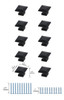 Elegant Decor KB2025-MB-10PK Cecil 1.3" Matte Black Square Knob Multipack (Set of 10)