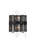 Elegant Lighting 2200W8BK Serena 8 inch crystal bath sconce in black