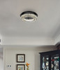 Elegant Lighting 3503F18BK Monroe 18 inch LED Single flush mount in black