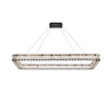 Elegant Lighting 3504D50L1BK Monroe 50 inch LED Single rectangle pendant in black