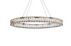 Elegant Lighting 3503D36BK Monroe 36 inch LED oval Single pendant in black