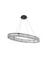 Elegant Lighting 3503D36BK Monroe 36 inch LED oval Single pendant in black
