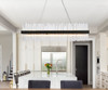 Elegant Lighting 3000G48BK Dallas 48 inch rectangle crystal pendant in black