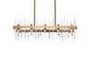 Elegant Lighting 2200G36SG Serena 36 inch crystal rectangle chandelier in satin gold