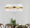 Elegant Lighting 3000D36SG Dallas 36 inch round crystal pendant in satin gold