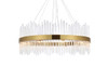 Elegant Lighting 3000D36SG Dallas 36 inch round crystal pendant in satin gold