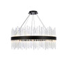 Elegant Lighting 3000D32BK Dallas 32 inch round crystal pendant in black