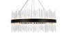 Elegant Lighting 3000D32BK Dallas 32 inch round crystal pendant in black