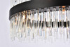 Elegant Lighting 3000D32BK Dallas 32 inch round crystal pendant in black