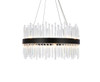 Elegant Lighting 3000D25BK Dallas 25 inch round crystal pendant in black