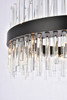 Elegant Lighting 3000D25BK Dallas 25 inch round crystal pendant in black