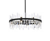 Elegant Lighting 2200D32BK Serena 32 inch crystal round chandelier in black