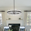 Elegant Lighting 2200D36BK Serena 36 inch crystal round chandelier in black