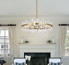 Elegant Lighting 2200D36SG Serena 36 inch crystal round chandelier in satin gold