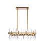 Elegant Lighting 2200G30SG Serena 30 inch crystal rectangle chandelier in satin gold