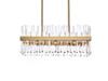 Elegant Lighting 6200G30SG Serephina 30 inch crystal rectangle chandelier light in satin gold