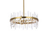 Elegant Lighting 2200D25SG Serena 25 inch crystal round pendant in satin gold