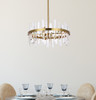 Elegant Lighting 2200D25SG Serena 25 inch crystal round pendant in satin gold